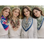 Pañuelo Mujer Seda Diseños Flores 70x70cm - Imagen 2