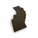 set de 6 portavasos de cuero artesanal