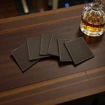 Set de Portavasos de Cuero Artesanal 6 unds - Imagen 2